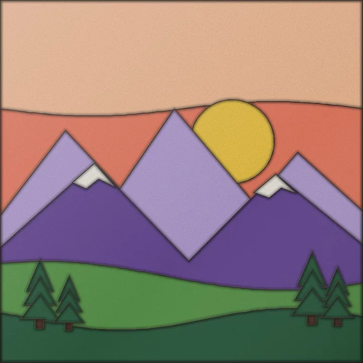 Mountains at Dusk finished in fabric